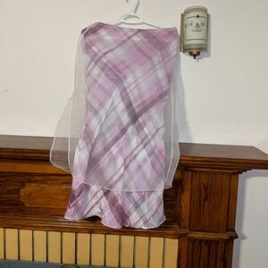 Zara Pink Plaid Midi Skirt